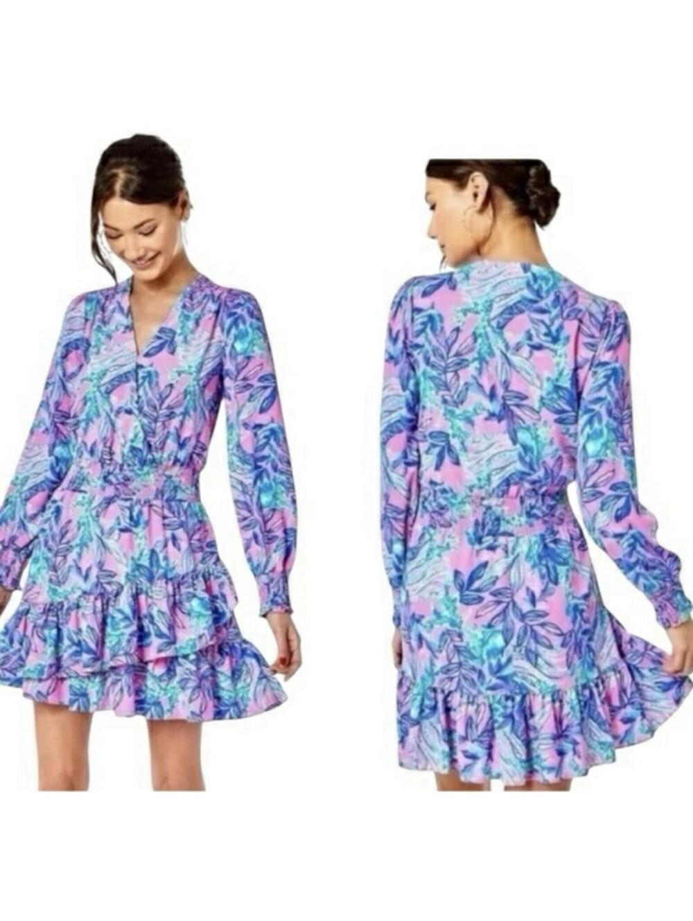Lilly Pulitzer Cristiana‎ Long Sleeve Dress Lilac Rose Size 4 NWT